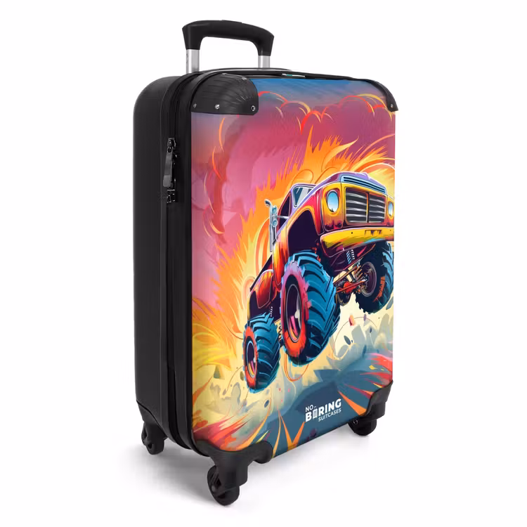 Valise - Un Monster Truck rose survole l'asphalte — 2