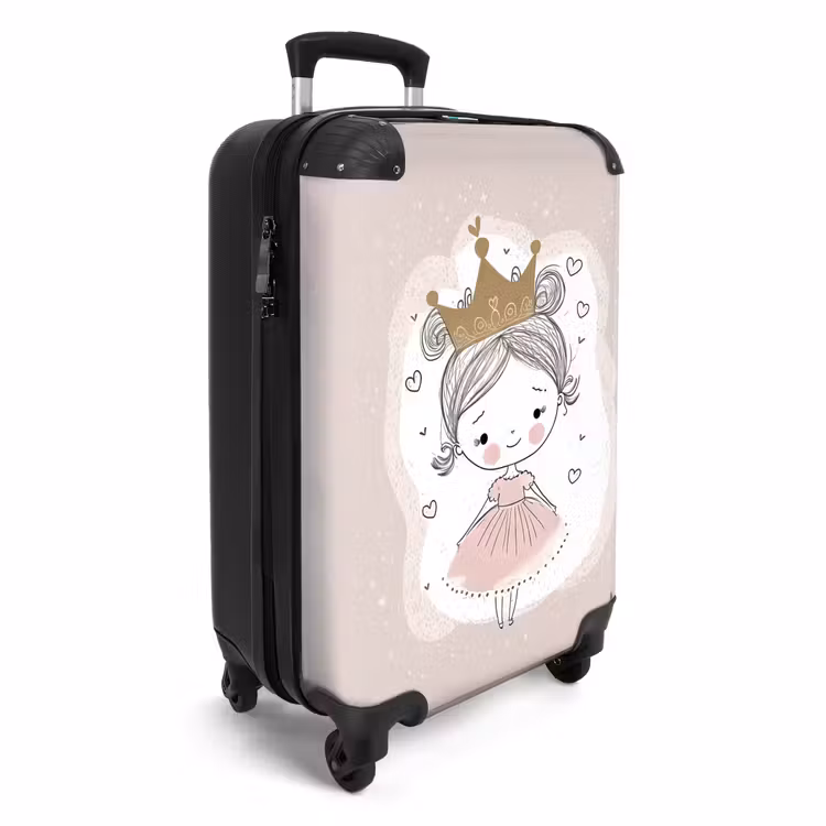 Valise - Princesse sur fond coloré avec des cœurs — 2