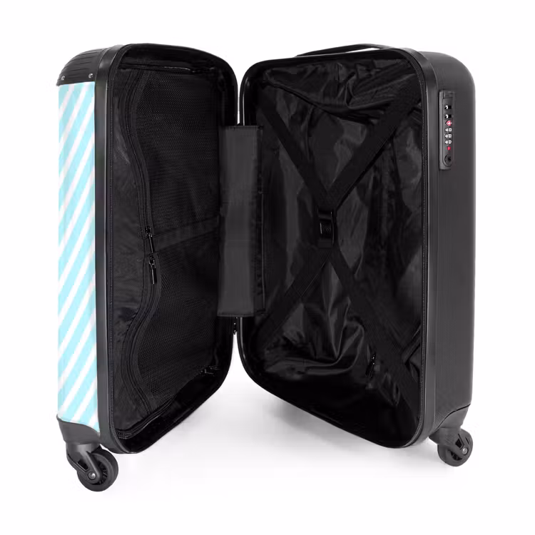 Valise - Flamant rayé sur patins à roulettes — 4