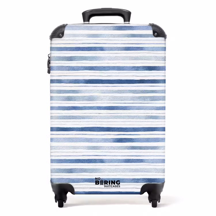 Valise - Motif à rayures bleu — 1
