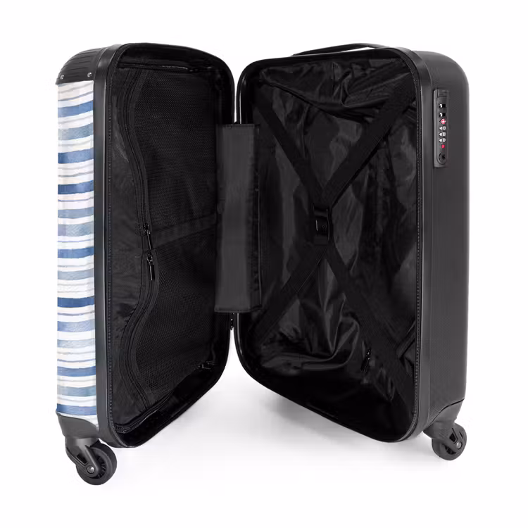 Valise - Motif à rayures bleu — 5