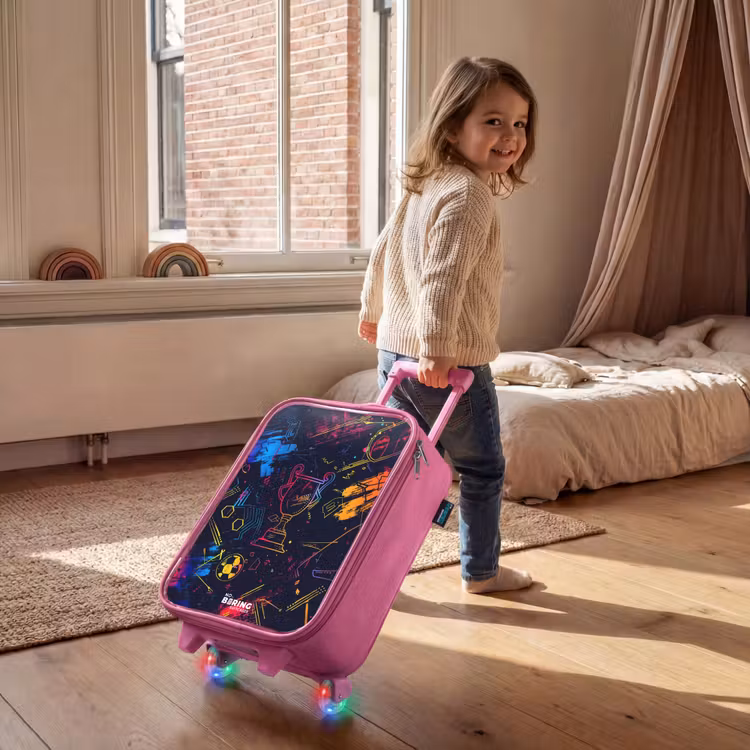Valise enfant - Rose - Trophée sportif en néon — 2