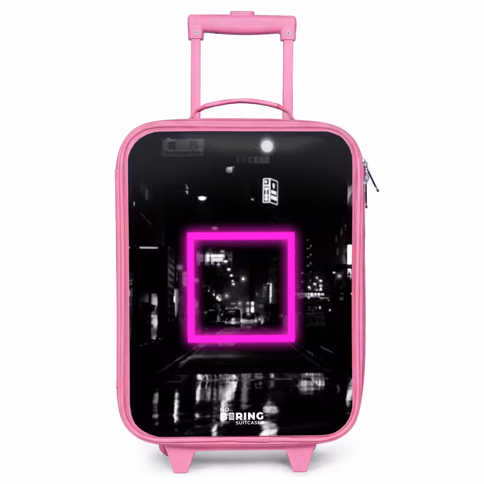 Valise enfant - Rose - Carré rose vif sur fond lumineux — 1