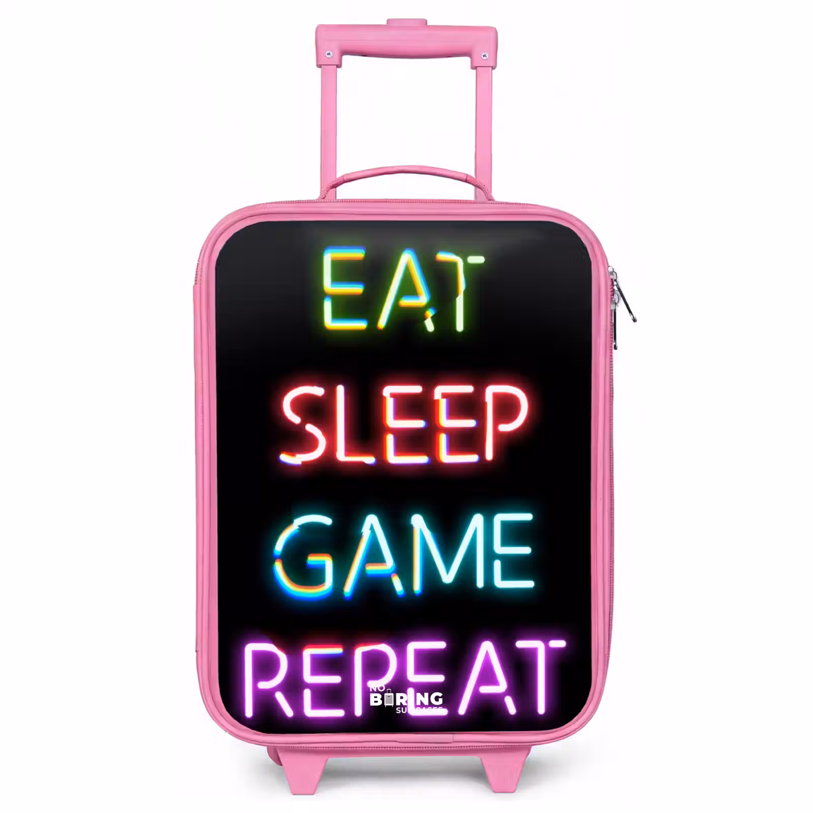 Valise enfant - Rose - Qoute avec des néons — 1