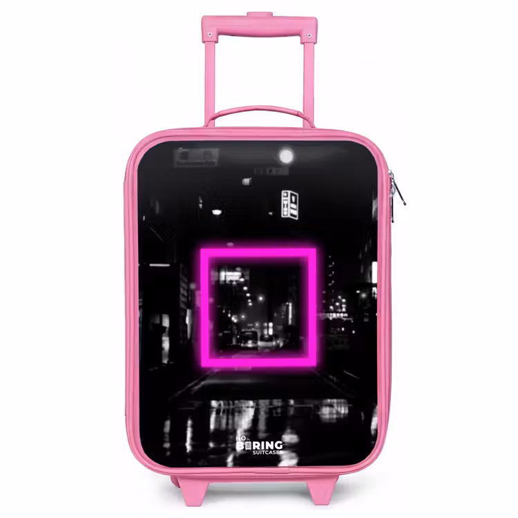 Valise enfant - Rose - Carré rose vif sur fond lumineux — 1