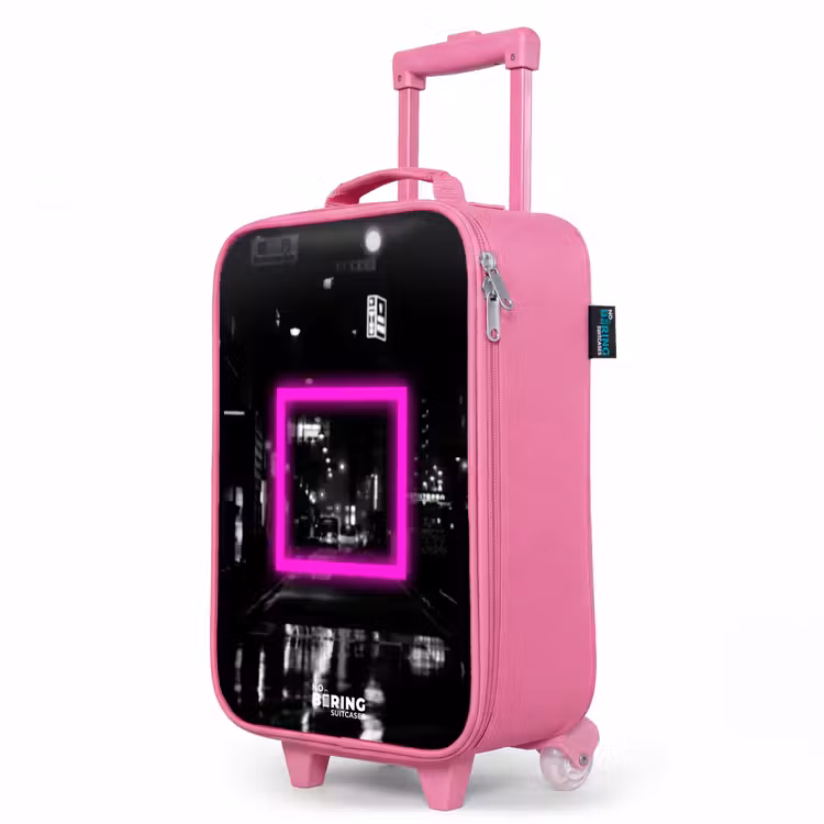 Valise enfant - Rose - Carré rose vif sur fond lumineux — 8