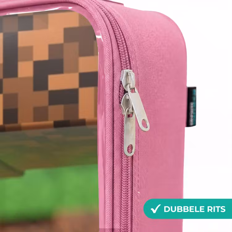 Valise enfant - Rose - Gros plan avec des blocs pixellisés — 7