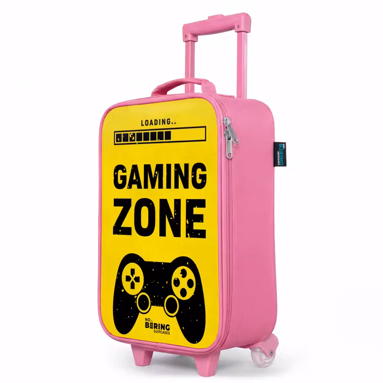 Valise enfant - Rose - Noir et jaune avec zone de jeu — 8