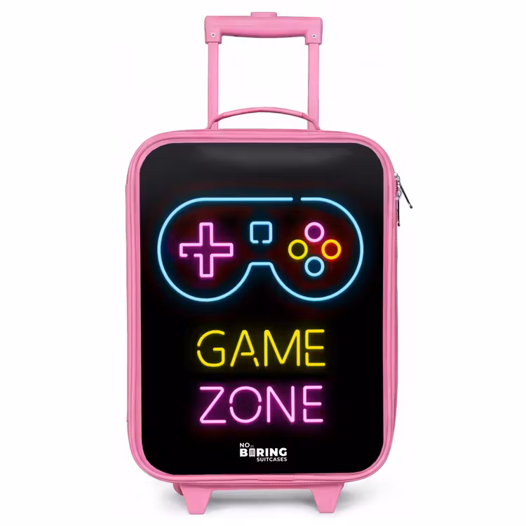 Valise enfant - Rose - Qoute avec des couleurs néon — 1