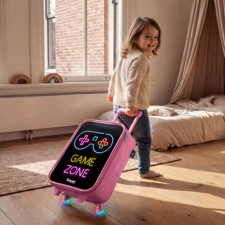 Valise enfant - Rose - Qoute avec des couleurs néon — 2
