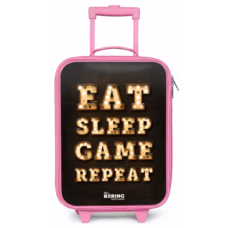 Valise enfant - Rose - Qoute avec la lumière — 1