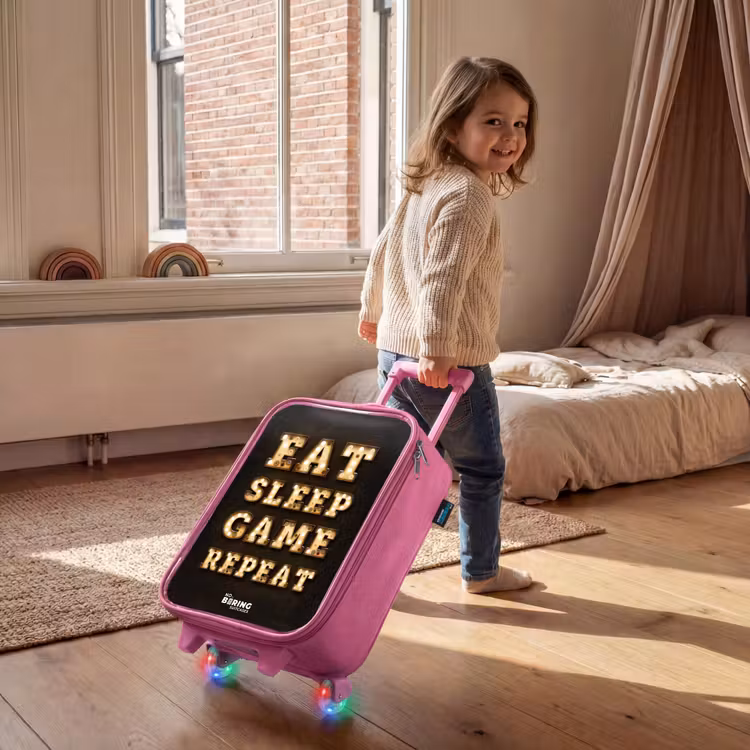 Valise enfant - Rose - Qoute avec la lumière — 2