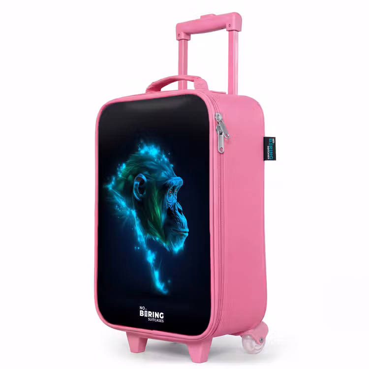Valise enfant - Rose - Silhouette en néon d'un chimpanzé — 8
