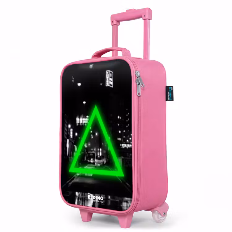 Valise enfant - Rose - Triangle vert vif — 8