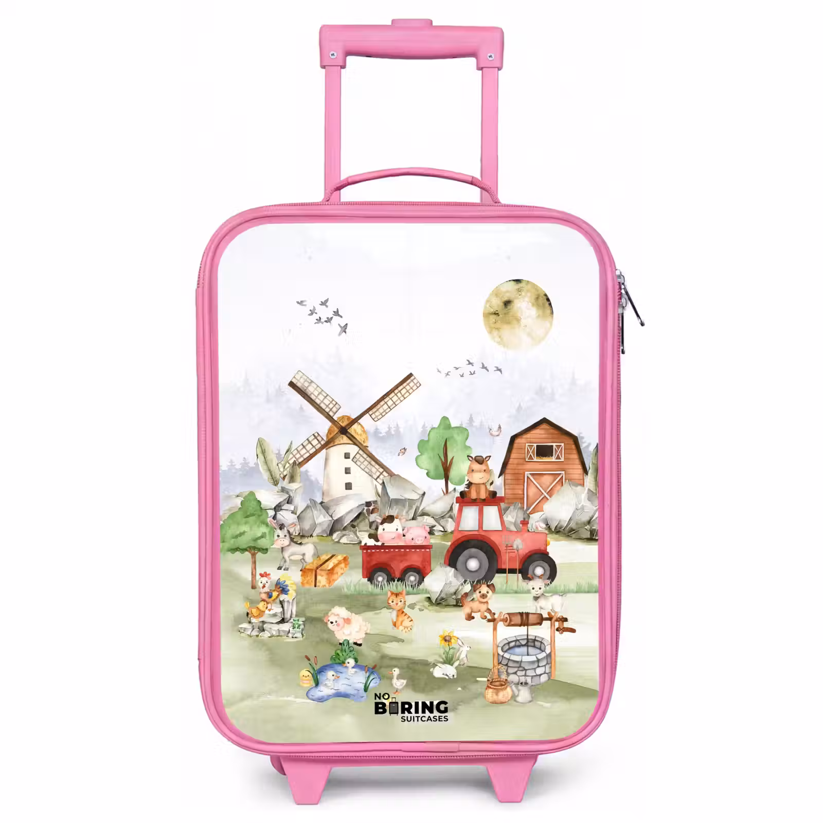 Valise enfant - Rose - animaux de la ferme — 1
