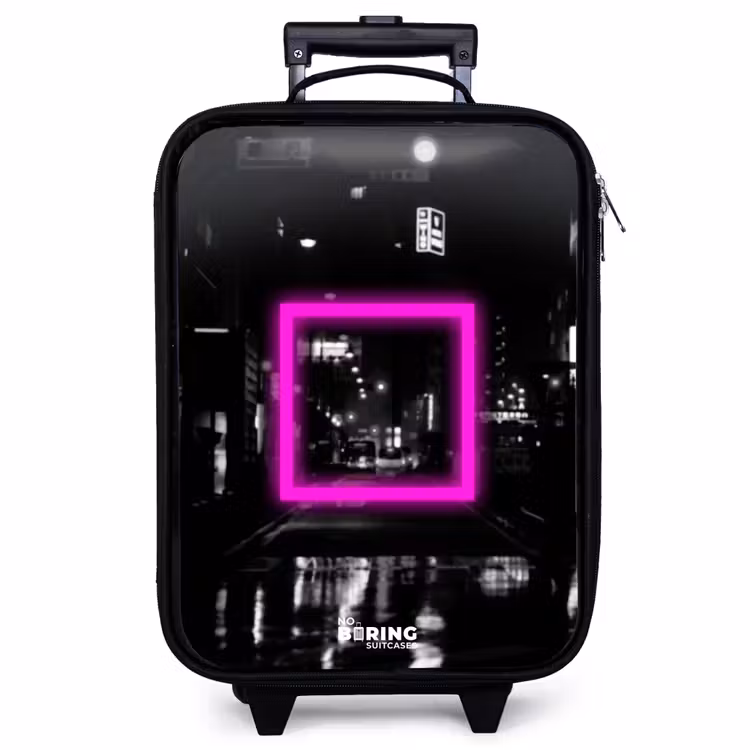 Valise enfant - Carré rose vif sur fond lumineux — 1