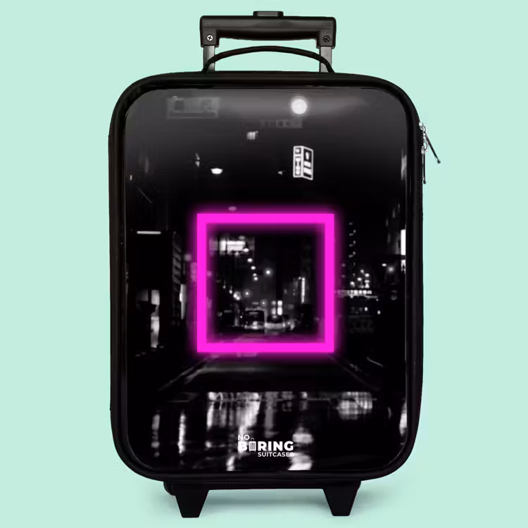 Valise enfant - Carré rose vif sur fond lumineux — 3