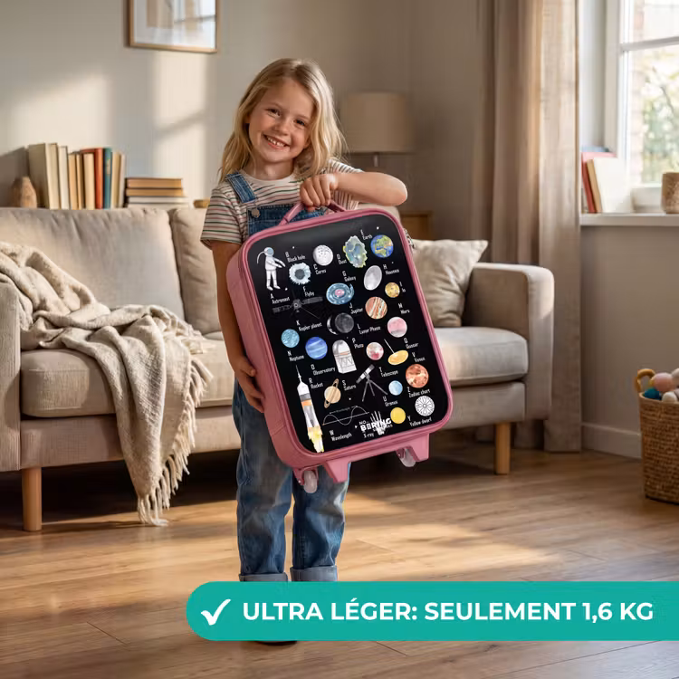 Valise enfant - Rose - Alphabet sur le thème de l'espace — 3