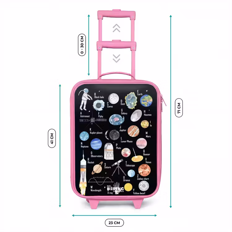 Valise enfant - Rose - Alphabet sur le thème de l'espace — 6