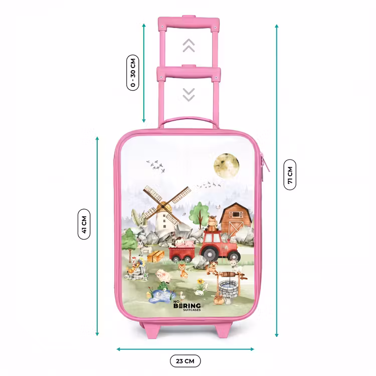 Valise enfant - Rose - animaux de la ferme — 6