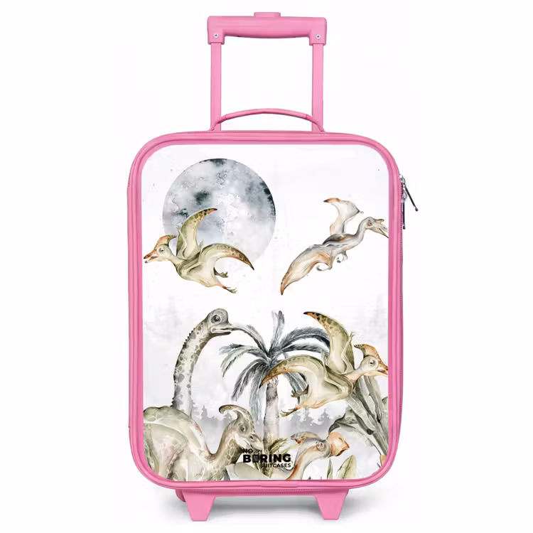 Valise enfant - Rose - Des dinosaures dans la jungle — 1