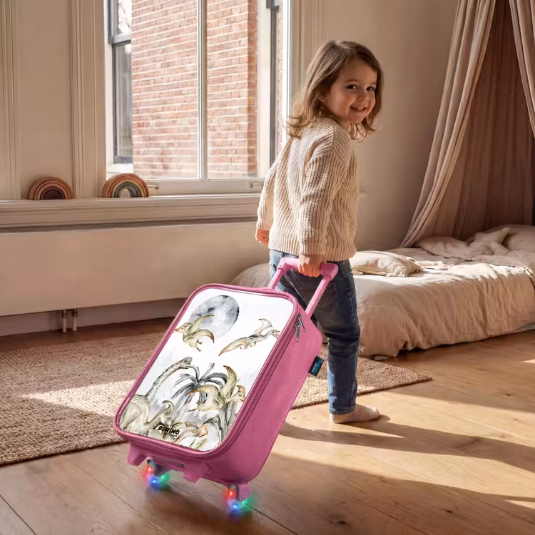 Valise enfant - Rose - Des dinosaures dans la jungle — 2