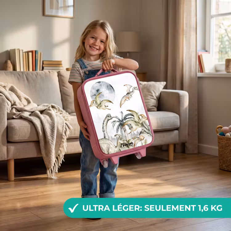 Valise enfant - Rose - Des dinosaures dans la jungle — 3