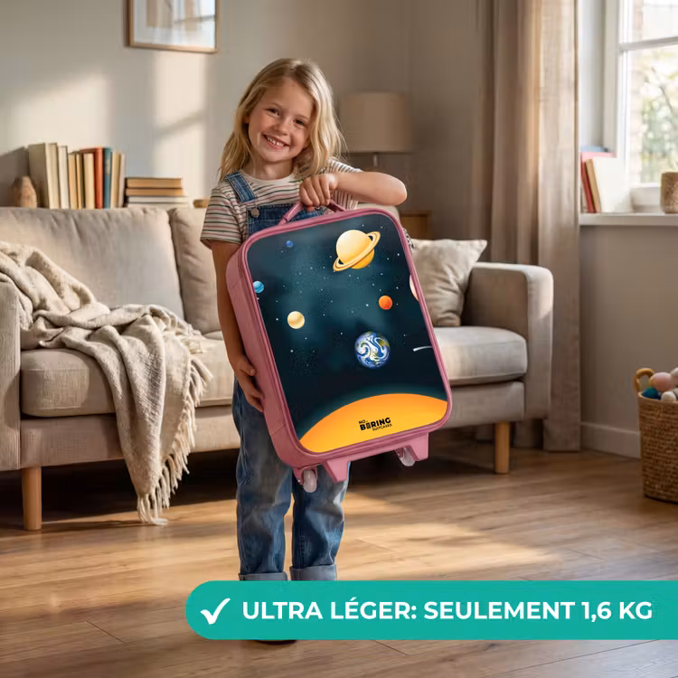 Valise enfant - Rose - L'espace avec les planètes — 3