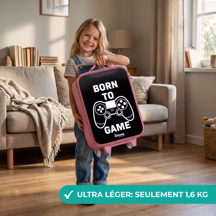 Valise enfant - Rose - Né pour jouer avec une manette — 3