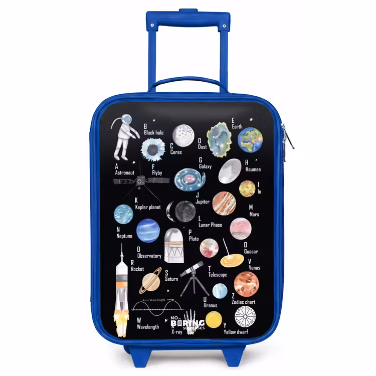 Valise enfant - Bleu - Alphabet sur le thème de l'espace — 1