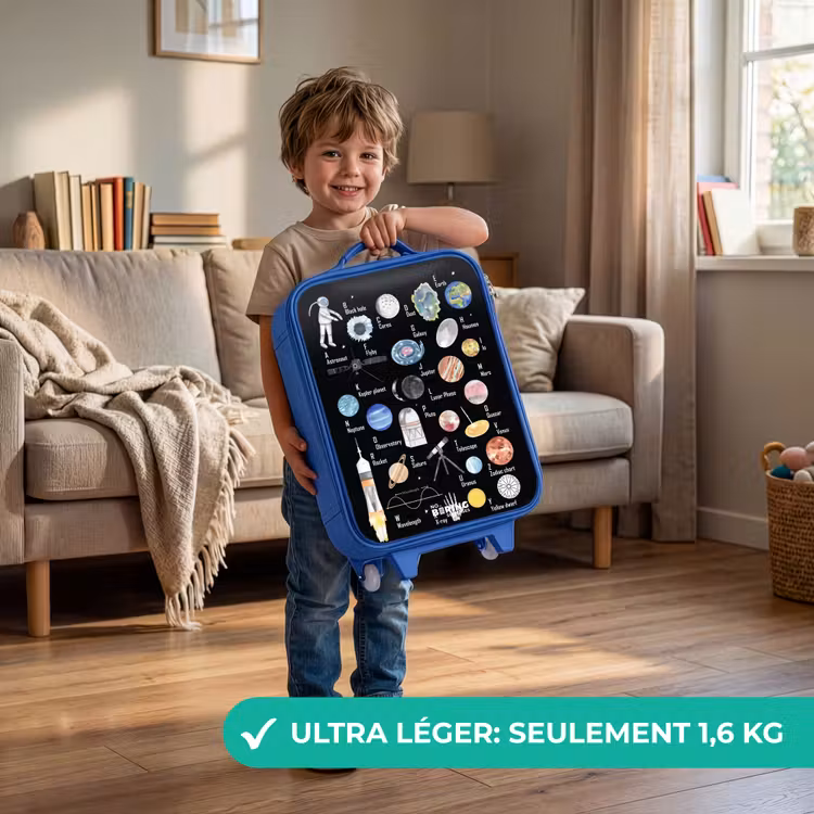 Valise enfant - Bleu - Alphabet sur le thème de l'espace — 3