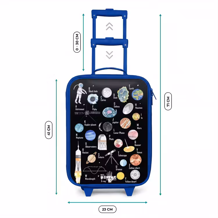 Valise enfant - Bleu - Alphabet sur le thème de l'espace — 6