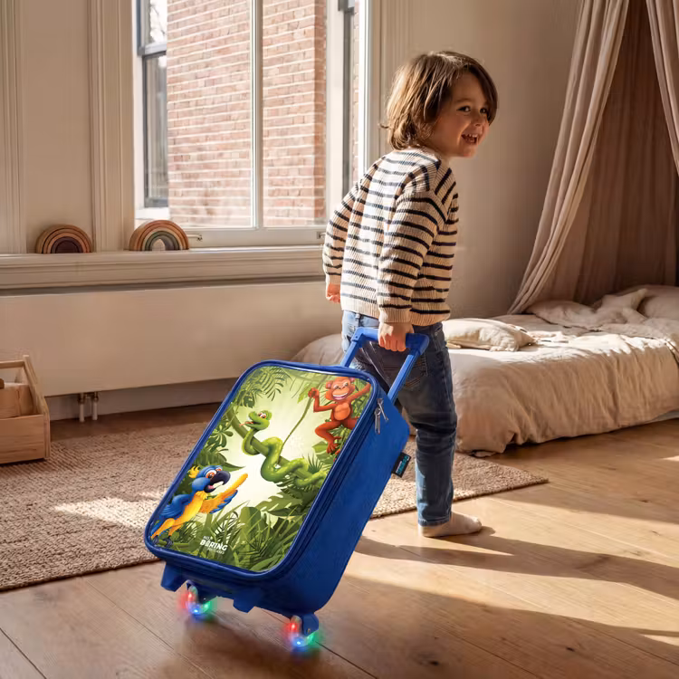 Valise enfant - Bleu - Animaux dans la jungle — 2