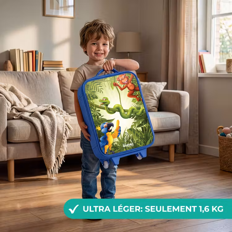 Valise enfant - Bleu - Animaux dans la jungle — 3