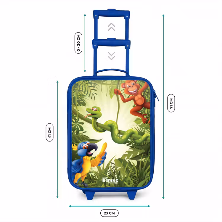 Valise enfant - Bleu - Animaux dans la jungle — 6
