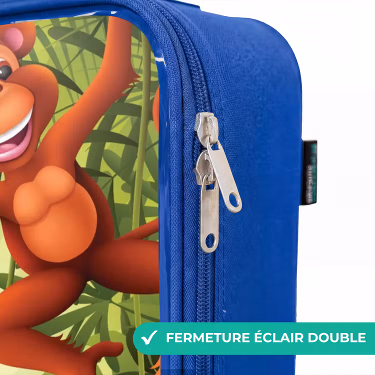 Valise enfant - Bleu - Animaux dans la jungle — 7