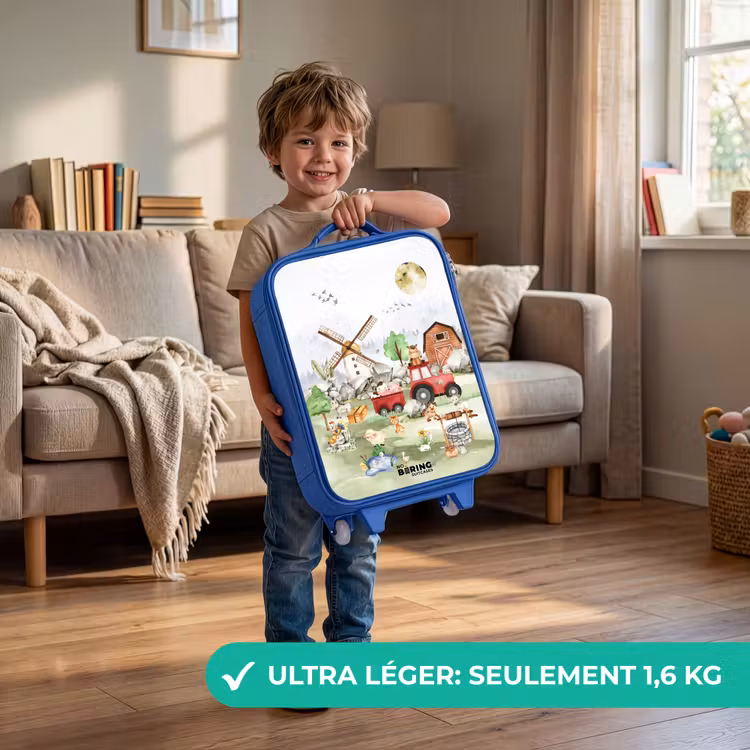 Valise enfant - Bleu - animaux de la ferme — 3