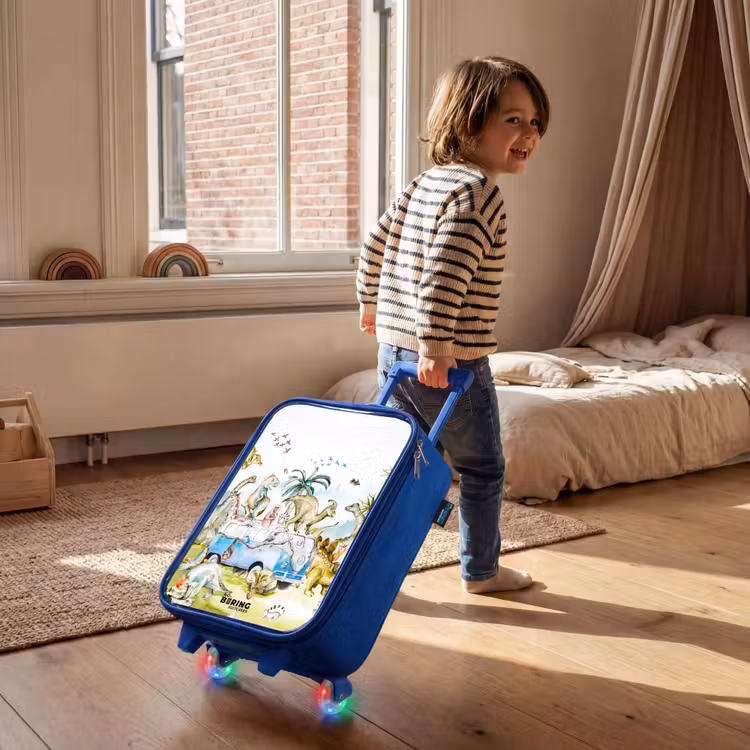 Valise enfant - Bleu - Fourgon avec dinos — 2
