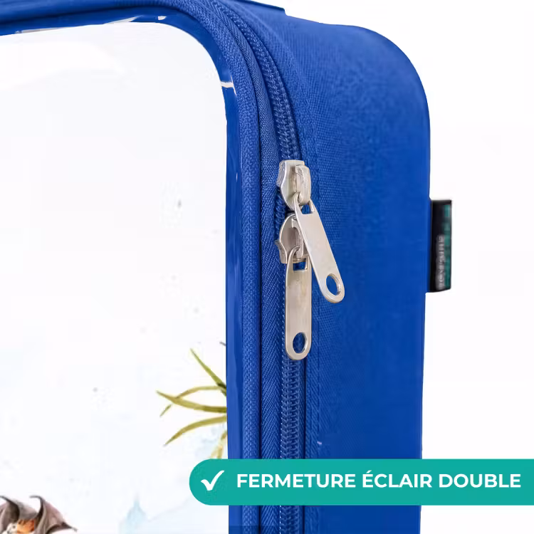 Valise enfant - Bleu - Fourgon avec dinos — 7