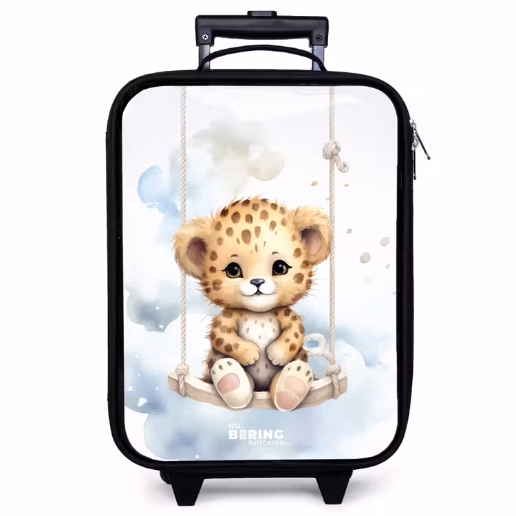 Valise enfant - Guépard sur une balançoire dans les nuages — 1