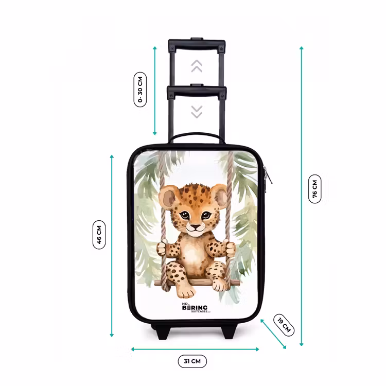 Valise enfant - Léopard sur une balançoire illustration aquarelle — 7