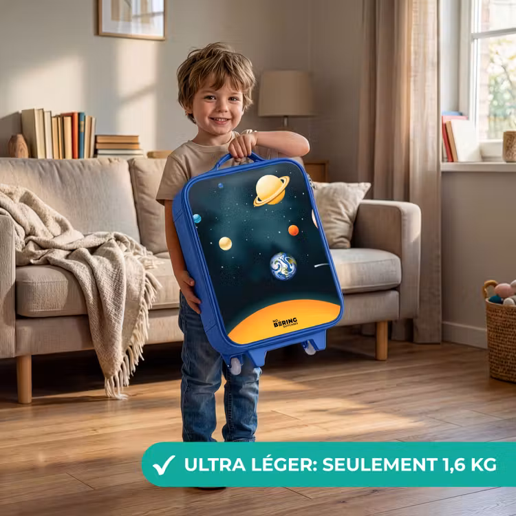 Valise enfant - Bleu - L'espace avec les planètes — 3
