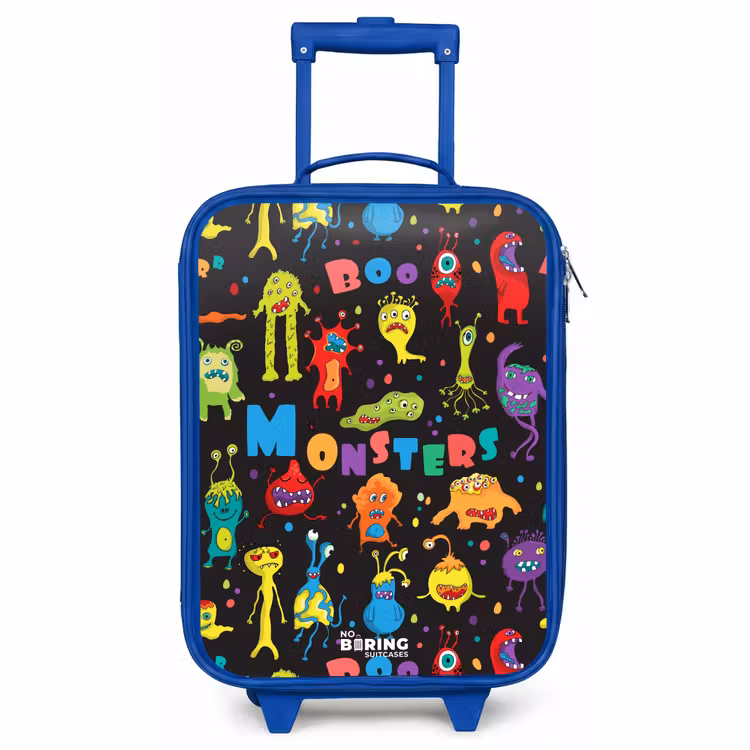 Valise enfant - Bleu - Modèle de monstres — 1