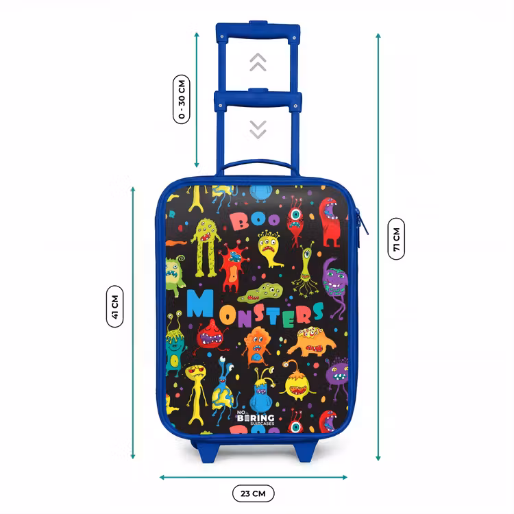 Valise enfant - Bleu - Modèle de monstres — 6