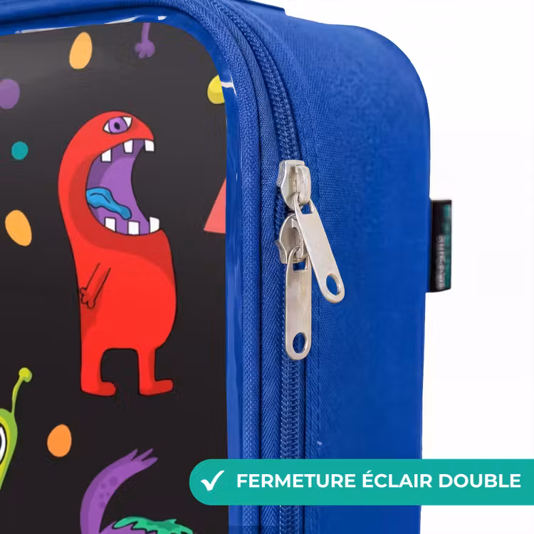 Valise enfant - Bleu - Modèle de monstres — 7