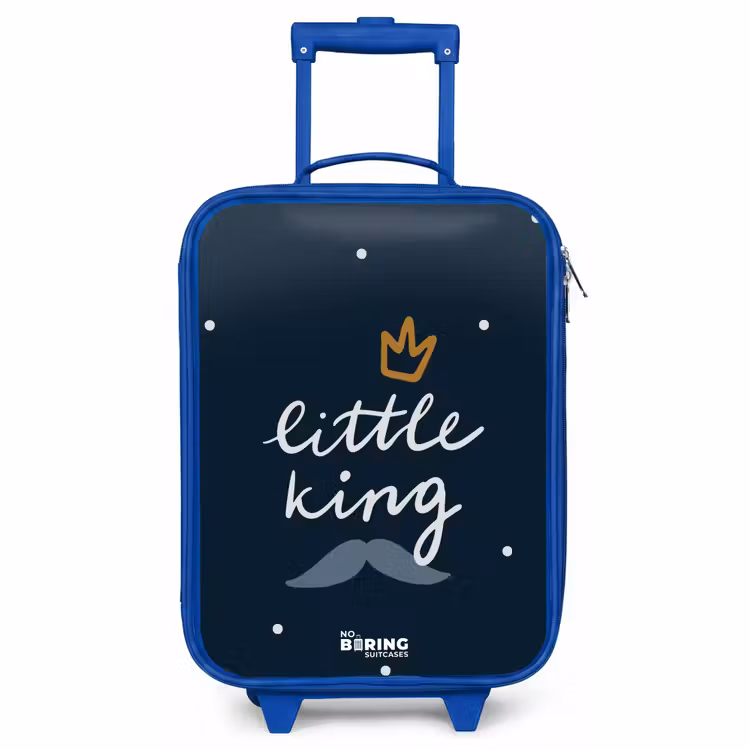 Valise enfant - Bleu - Petit roi à pois — 1