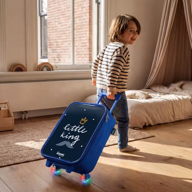 Valise enfant - Bleu - Petit roi à pois — 2