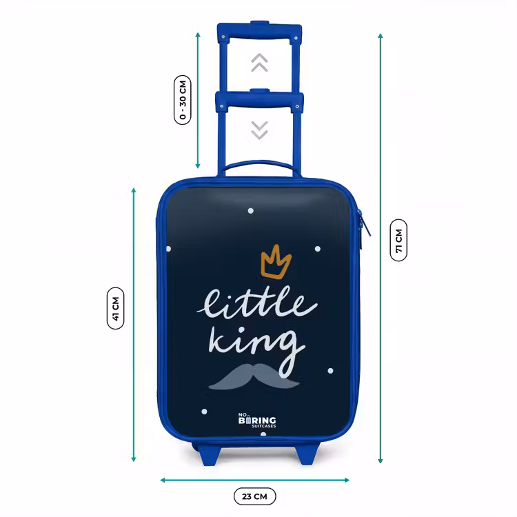 Valise enfant - Bleu - Petit roi à pois — 6