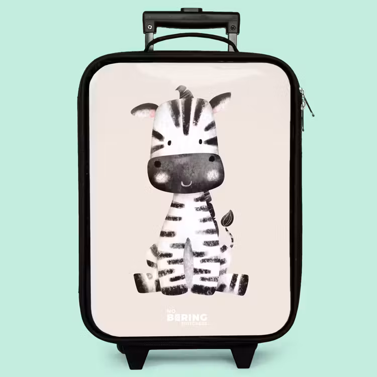 Valise enfant - Portrait de zèbre sur fond beige — 3