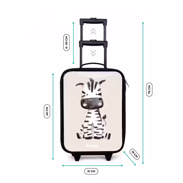 Valise enfant - Portrait de zèbre sur fond beige — 7